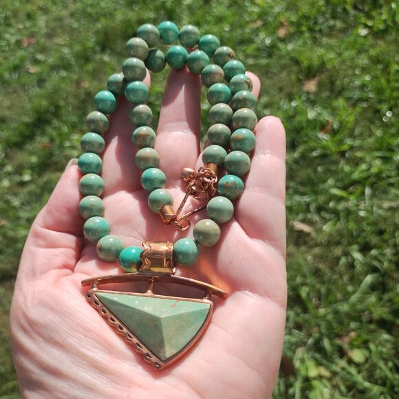 Jay King DTR mine finds variscite copper necklace pendant Set Southwestern  You - Picture 7 of 10
